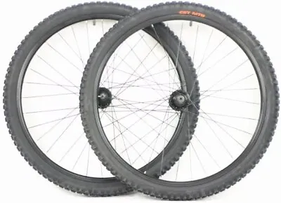 26in Disc Brake Mountain Bike Wheelset For Cassette W/ Tires And Tubes 26x2.10 • $120