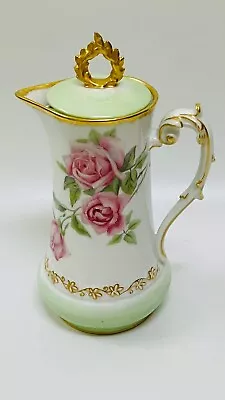 Rare Antique Hand Painted Limoges T&v Chocolate Coffee Tea Pot Roses & Gold • $380