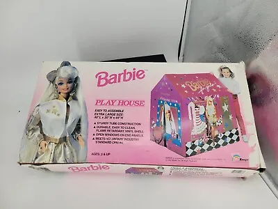 Vintage Barbie Tent| Hollywood Hair 90s Barbie Playhouse HTF Pink Barbie As Is • $55.59
