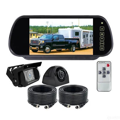 Side View Reverse Backup Camera System Kit 7  Mirror Monitor For Truck/Motorhome • $74.99