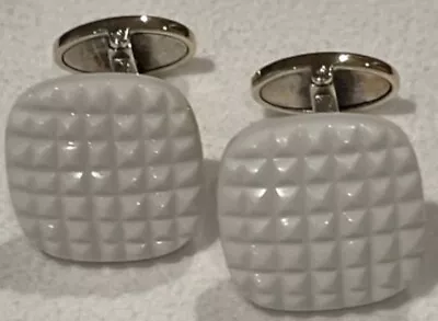 ROBERT TALBOTT .925 Sterling Silver  & White Ceramic Cufflinks (RARE) • $109