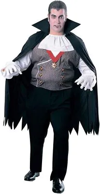 Vampire Classic Dracula Black Fancy Dress Up Halloween Plus Size Adult Costume • $39.95