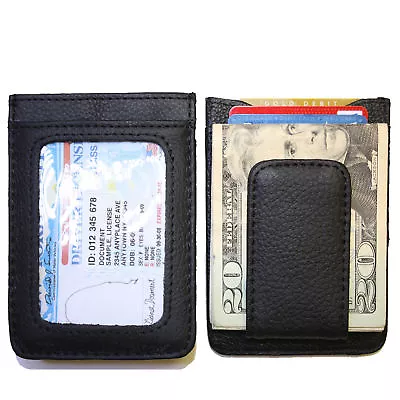 Men’s Leather Wallet Credit Card ID Holder Money Clip  • $8.85