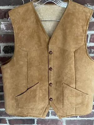 Mattahorn Shearling Suede Vest Men's L    Outdoor Rustic Mountain Man • $49.99