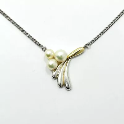 MIKIMOTO K18 Vintage Pearl Necklace [Case Included] Limited From JAPAN◎ • $271