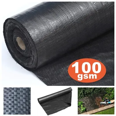 Heavy Duty Weed Control Fabric Membrane Ground Cover Garden Landscape Mat 100GSM • £13.95