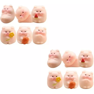  12 Pcs Resin Micro Landscape Pig Miniature Figurine Animal Model • £11.65