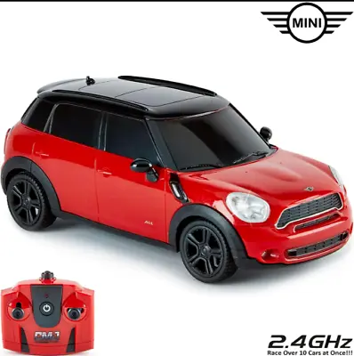 Mini Cooper S Red & White 1:24 RC Radio Controlled Remote Control Model Car Toy • $42.53