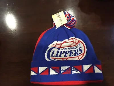 LA CLIPPERS 2 FACE Mitchell & Ness Winter BEANIE HAT BLUE/RED NWT  • $10.99