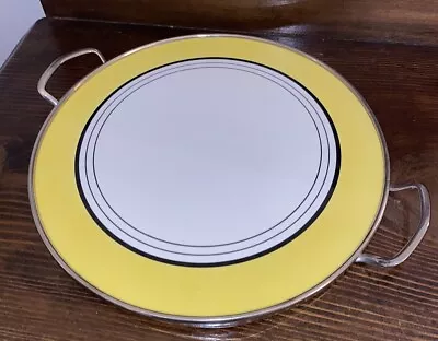 Vtg Yellow Striped Tray Bar Kitchen Metal Mid Century • $19.99