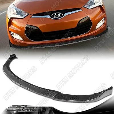 For 12-17 Hyundai Veloster Base Carbon Look Front Bumper Lip Splitter Spoiler • $81.99