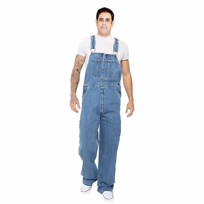 Men's Denim Dungarees Jeans Bib And Brace Overall Pro Heavy Duty Workwear Pants • $31.49