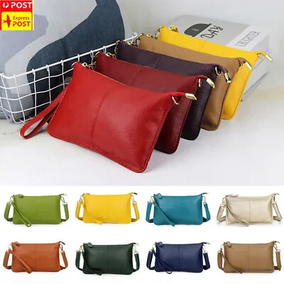 Womens Genuine Leather Clutch Messenger Handbag Crossbody Shoulder Bag Purse ✧ Ṅ • $17.79