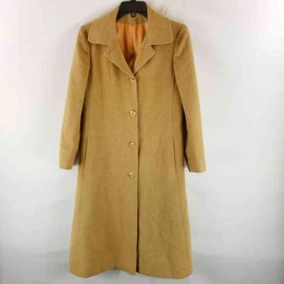 $105 • Buy Vintage Ultima Tan Camel Hair Wool Long Full Length Trench Coat A. Nisini Winter