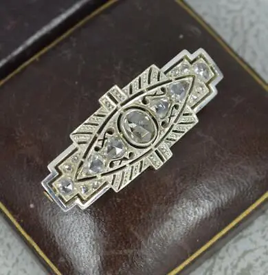 £1625 • Buy Impressive Art Deco 14ct Gold And Rose Cut Diamond Geometric Brooch