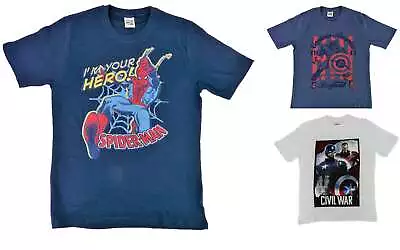 Men’s Marvel Comics T-Shirts Spiderman Captain America Iron Man • £8.99