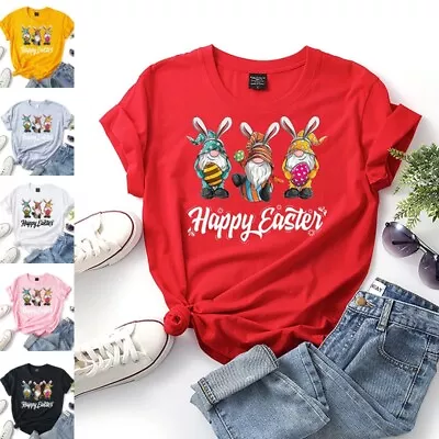 $17.10 • Buy Women Loose Easter Day Pullover Ladies Casual Happy Beach T Shirt Fashion