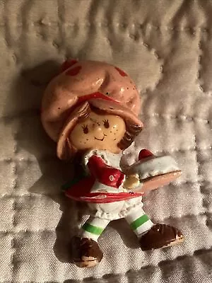 Vintage Strawberry Shortcake Mini Miniature Figure Holding Cake • $5