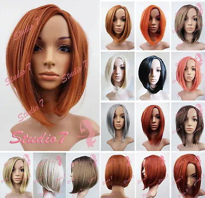 (E)Studio7-UK Bob Auburn Brown Black Ash Blonde Synthetic Wig Various Colours • £19.80