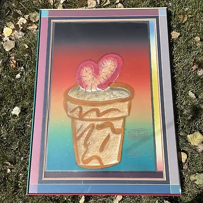 Vintage 1979 D.G Smith Traver Atomic Press Lithograph Heart Cactus Signed Print • $349