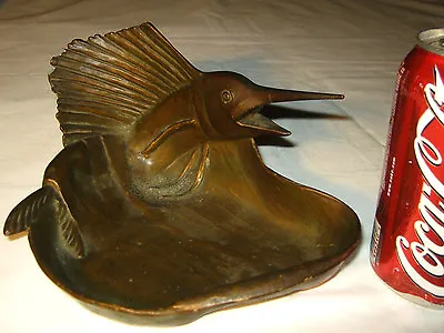 Antique Mcclelland Barclay Maritime Nautical Sea Sail Fish Statue Bowl Ashtray • $595
