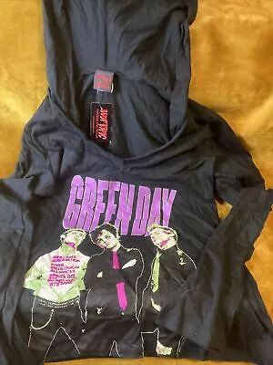 Vintage Greenday Band Rock Hoodie Cinder Block Small 17X22 Juniors 1XL • $29.99