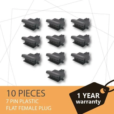 $39.99 • Buy 10 X TRAILER PLUG 7 PIN FLAT FEMALE RECTANGLE CARAVAN TRAILER ,TRAILER PART