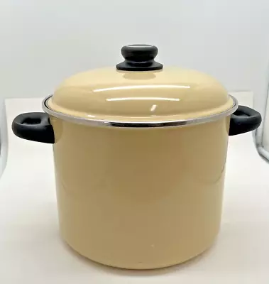 Vintage Megaware 9 Quart Pot Cookware Ivory Made In Spain Lid Has Small Dent • $24.95