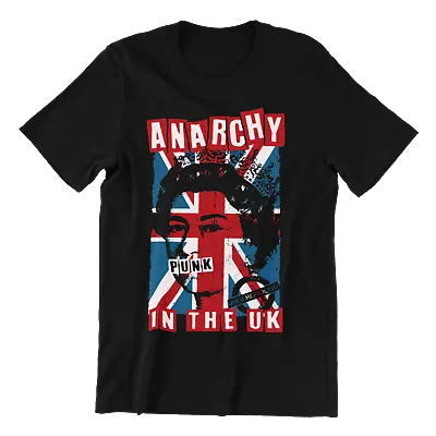 ANARCHY In The UK T-Shirt Mens Womens Punk Rock Union Jack Flag Organic Queen • £8.99