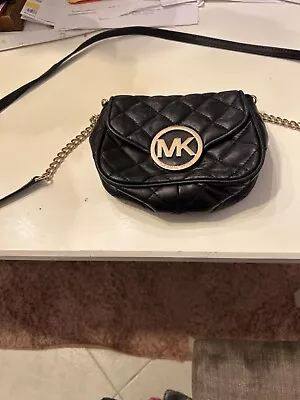 Michael Kors Fulton Small Quilted Leather Black Crossbody Bag  • $48