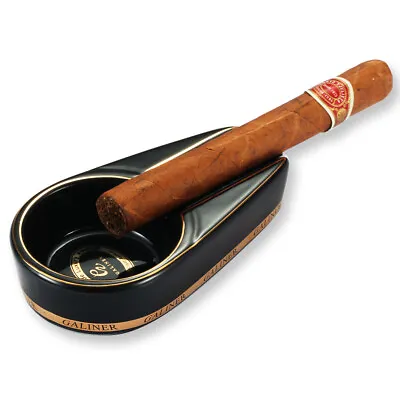 £11.99 • Buy Galiner Black Ceramic Cigar Ashtray Outdoor Travel Cigarette Holder Ashtray Mini