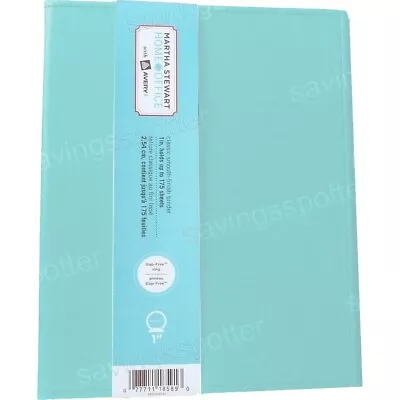 Martha Stewart Home Office Binder Smooth Finish 1  Gap-free Rings Blue 18589 • $19.92