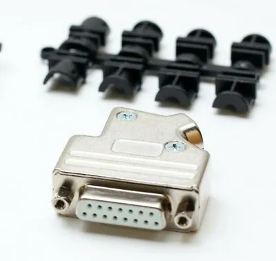 15 Pin DA15 DB15 D-Sub Full Metal Line Connector RS232 Serial Jack Posts Glands • £3.25