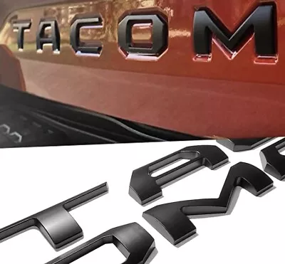 3D Black Badges Tailgate Insert Letters For 2014-2023 2024 TACOMA Emblem Rear • $18.75