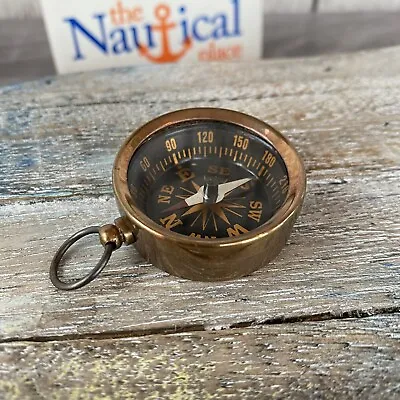 $5.44 • Buy Antique Finish Brass Pocket Compass - Old Vintage Style - Nautical Keychain  