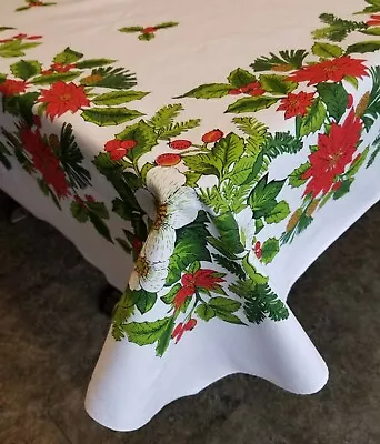 VTG Tablecloth Christmas Rectangle Cotton 65x50  (2 Avail Listed Separate) A15b • $28.72