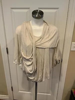 C. Keer Anthropologie Light Tan Draped Top Size Small • $15.75