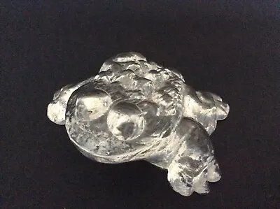 Vintage Hadeland Norway Crystal Glass Frog / Toad Paperweight • £19.99