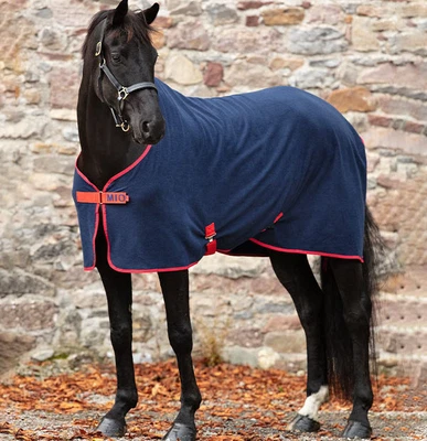£21.95 • Buy Horseware Mio Fleece Navy/Red Sheet Stable Cooler Travel Fleece Rugs *SALE*