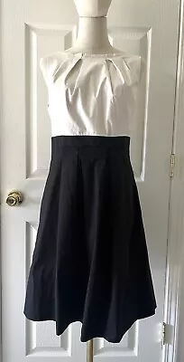 SHOSHANA Ivory Black Colorblock Sleeveless Cocktail Fit Flare Dress 10 NWT Rare • $49.99