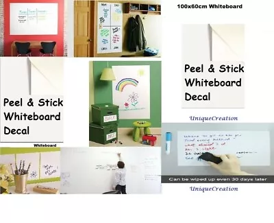 Whiteboard Removable Vinyl Sticker Dry Erase White Board Sheet Decal 100 X 60cm • $27.14