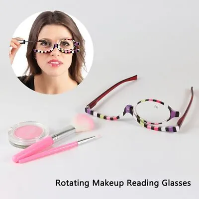 Eyeglasses Cosmetic Glasses Rotating Makeup Reading Glasses Magnifying Glasses • £4.89