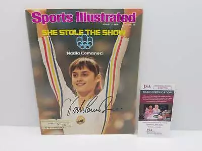 NADIA COMANECI SIGNED Sports Illustrated Magazine 8/2/76 Gymnastics JSA COA • $199.99