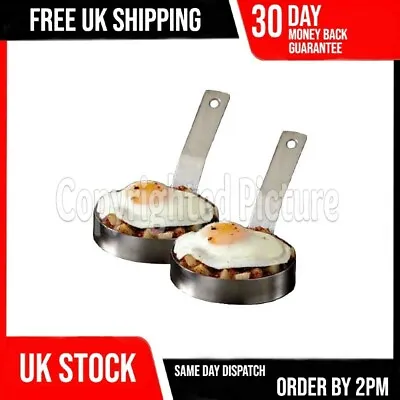 2 Large Egg Rings Heavy Duty Professional Catering Caterer Fried Frying Pancake • £8.59