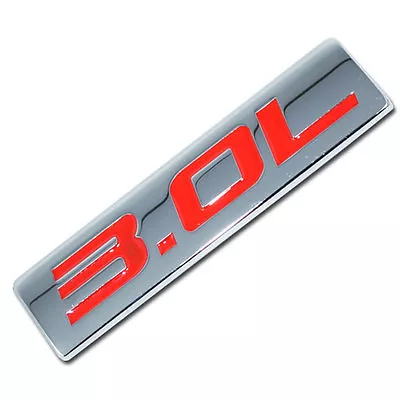 Chrome/red Metal 3.0l Engine Race Motor Swap Emblem Badge For Trunk Hood Door • $8.40