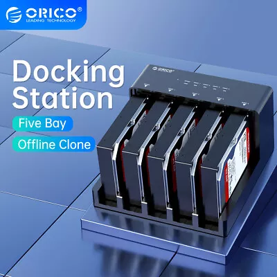 5 Bay USB 3.0 To SATA External Hard Drive Docking Station For 2.5/3.5  HDD/SSDs • $87.99