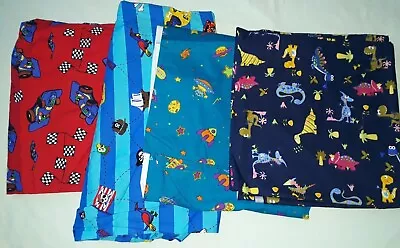 Assorted Material 4x New Fabric Bundle - Dinosaurs / Space. Cotton. Free Post/13 • £12