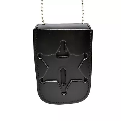 $23.19 • Buy Perfect Fit 6 Point Star Neck Chain Badge Holder ID Case S259 Sheriff Police
