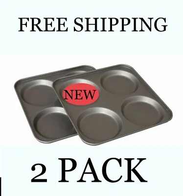 2x 4 Cup Yorkshire Pudding Muffin Tray Non Stick Pan Tin Tart Dessert Bun Tray • £8.99