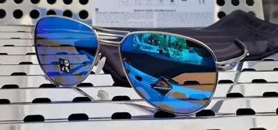 New Oakley CONTRAIL 4147-0357 Aviator Sunglasses Satin Chrome W/ Prizm Sapphire • $199.95